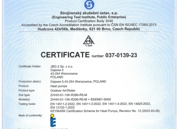 Certyfikat Keymark